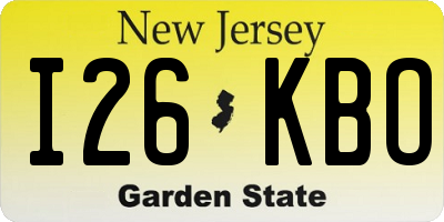 NJ license plate I26KBO