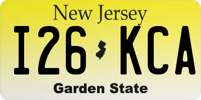 NJ license plate I26KCA