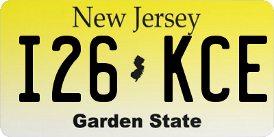 NJ license plate I26KCE