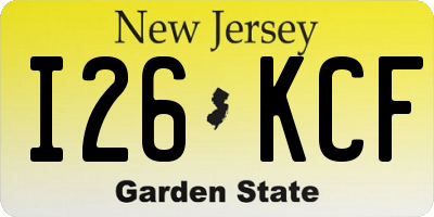NJ license plate I26KCF