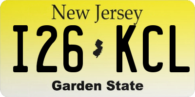 NJ license plate I26KCL