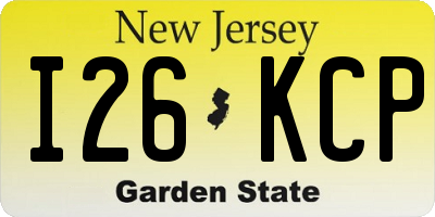 NJ license plate I26KCP