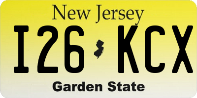 NJ license plate I26KCX