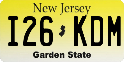 NJ license plate I26KDM
