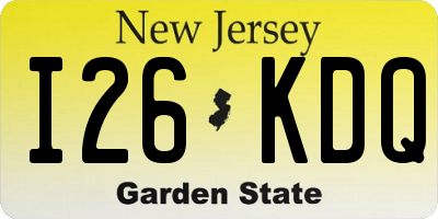 NJ license plate I26KDQ