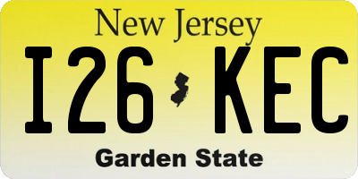 NJ license plate I26KEC