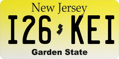 NJ license plate I26KEI