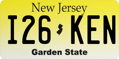 NJ license plate I26KEN
