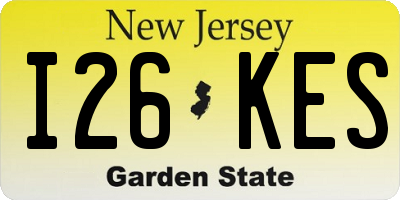 NJ license plate I26KES