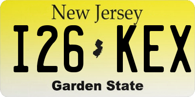 NJ license plate I26KEX