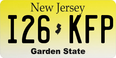NJ license plate I26KFP