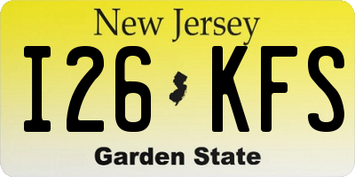 NJ license plate I26KFS