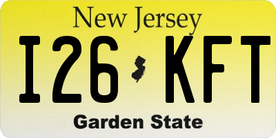NJ license plate I26KFT