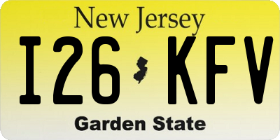 NJ license plate I26KFV