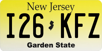 NJ license plate I26KFZ