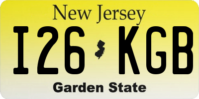 NJ license plate I26KGB