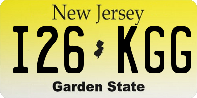NJ license plate I26KGG