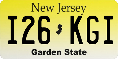 NJ license plate I26KGI