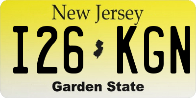 NJ license plate I26KGN