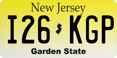 NJ license plate I26KGP