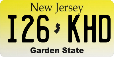 NJ license plate I26KHD