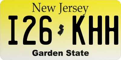NJ license plate I26KHH