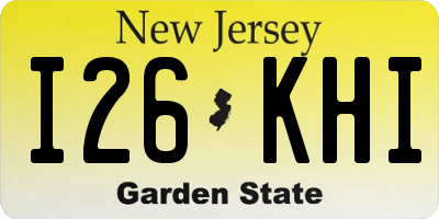 NJ license plate I26KHI
