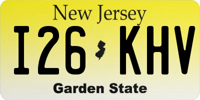 NJ license plate I26KHV