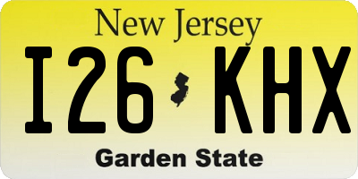 NJ license plate I26KHX