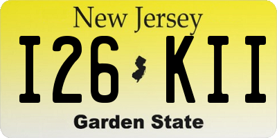 NJ license plate I26KII