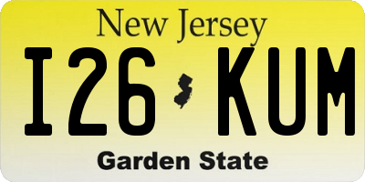 NJ license plate I26KUM