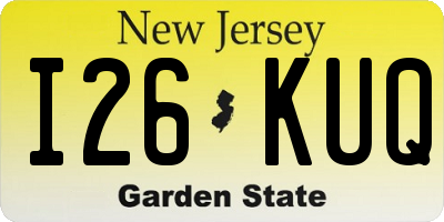 NJ license plate I26KUQ