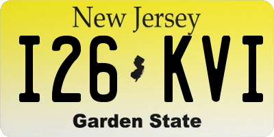 NJ license plate I26KVI