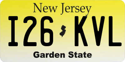 NJ license plate I26KVL