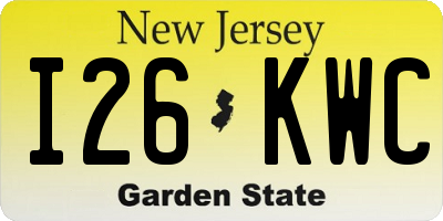 NJ license plate I26KWC