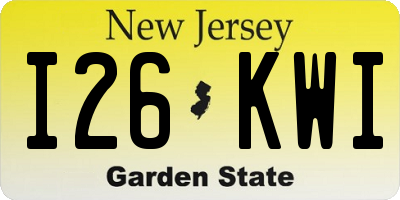 NJ license plate I26KWI