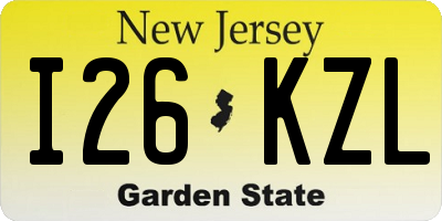 NJ license plate I26KZL