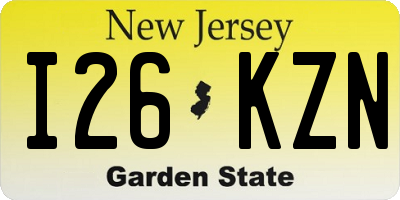 NJ license plate I26KZN