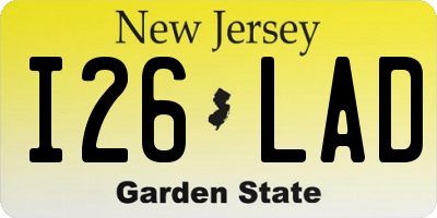 NJ license plate I26LAD