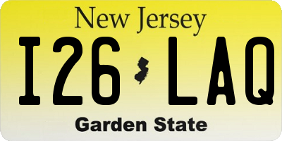 NJ license plate I26LAQ