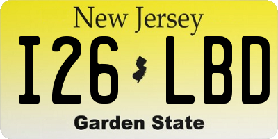 NJ license plate I26LBD