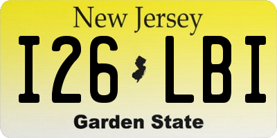 NJ license plate I26LBI