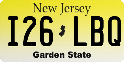 NJ license plate I26LBQ