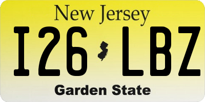 NJ license plate I26LBZ