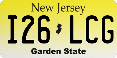 NJ license plate I26LCG