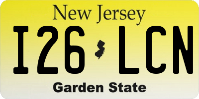 NJ license plate I26LCN