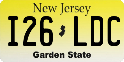 NJ license plate I26LDC