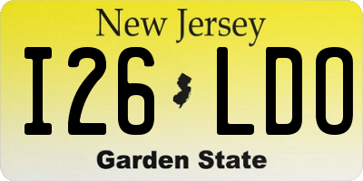 NJ license plate I26LDO