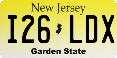 NJ license plate I26LDX