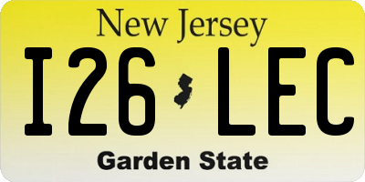 NJ license plate I26LEC